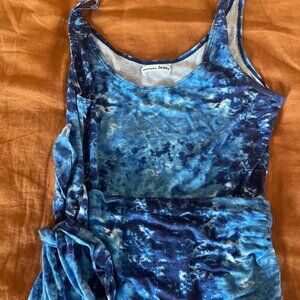 Reformation Blue Tie-Dye Wrap Dress